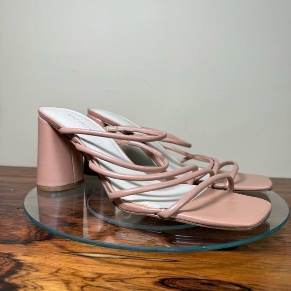 NINE WEST Strappy Open Toe Heel Sandals Platform Block Heels Size 12 - Picture 3 of 13